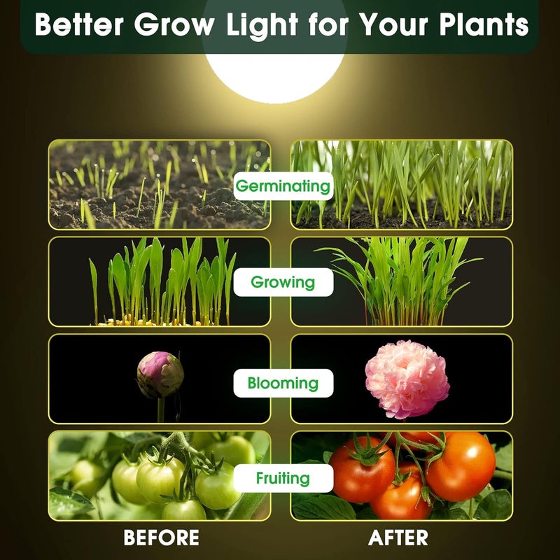 WEEGrow LED Grow Light Bulb A19 - Full Spectrum E26 Base, 11W (100W Equivalent) for Indoor Plants, Flowers, Greenhouse - 2 Pack - Image 3